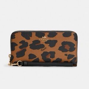 Coach Accordian Wallet / Leopard Print